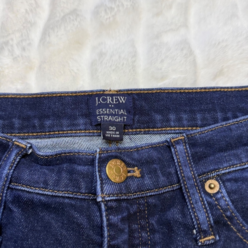 J.Crew Essential Straight Jeans Womens 30 Dark Wash Indigo High Rise‎ Stretch - Picture 2 of 10